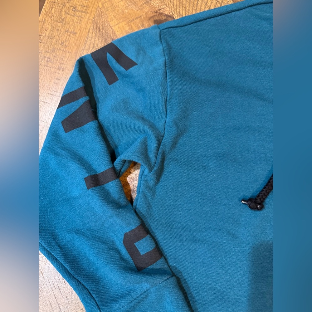 PINK VS Teal Lace Up Hooded Sweatshirt - Picture 13 of 13